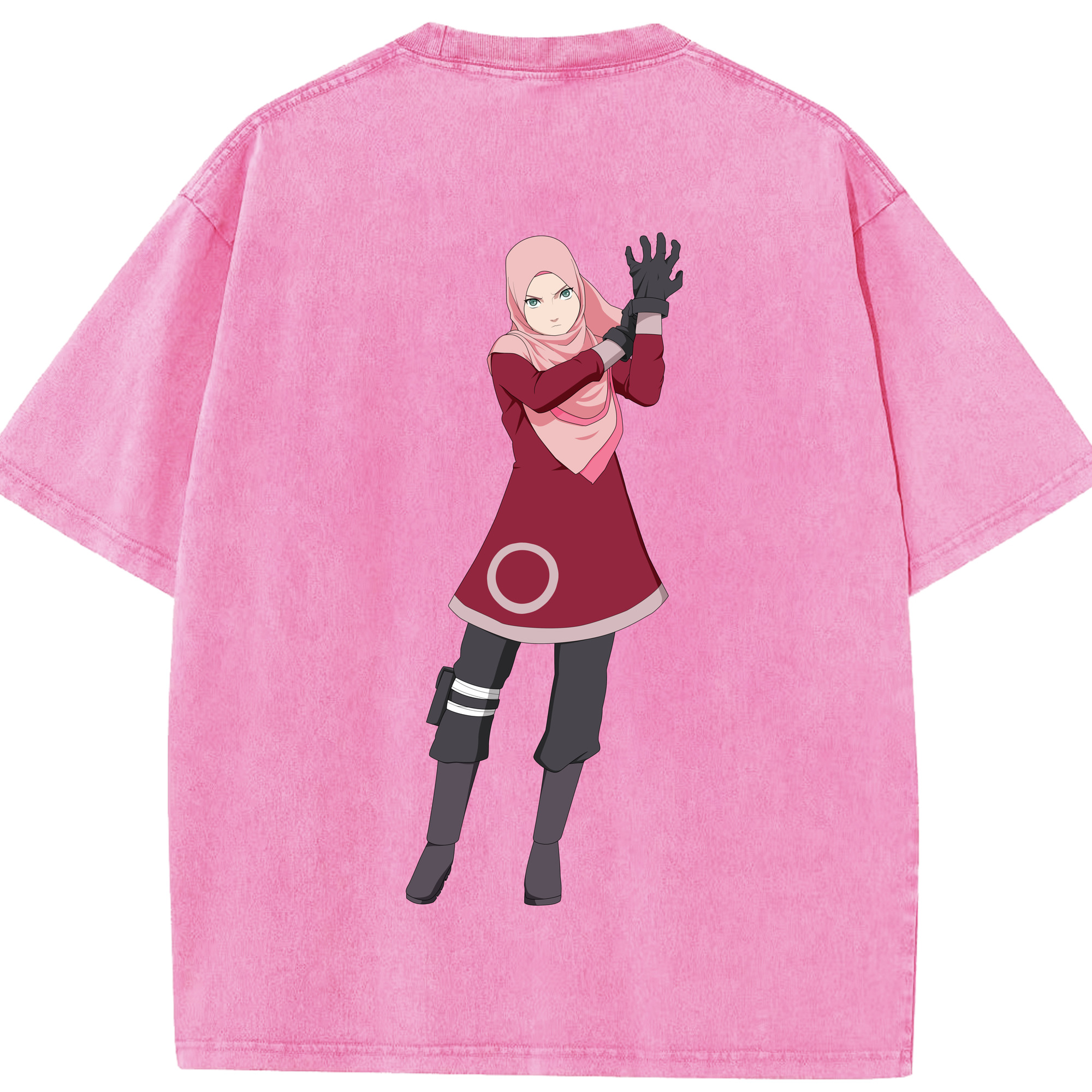 （画像用） NARUTO -ナルト- 春野サクラ Haruno Sakura 綿100% ヴィンテージ風 半袖Tシャツ（背面プリント）